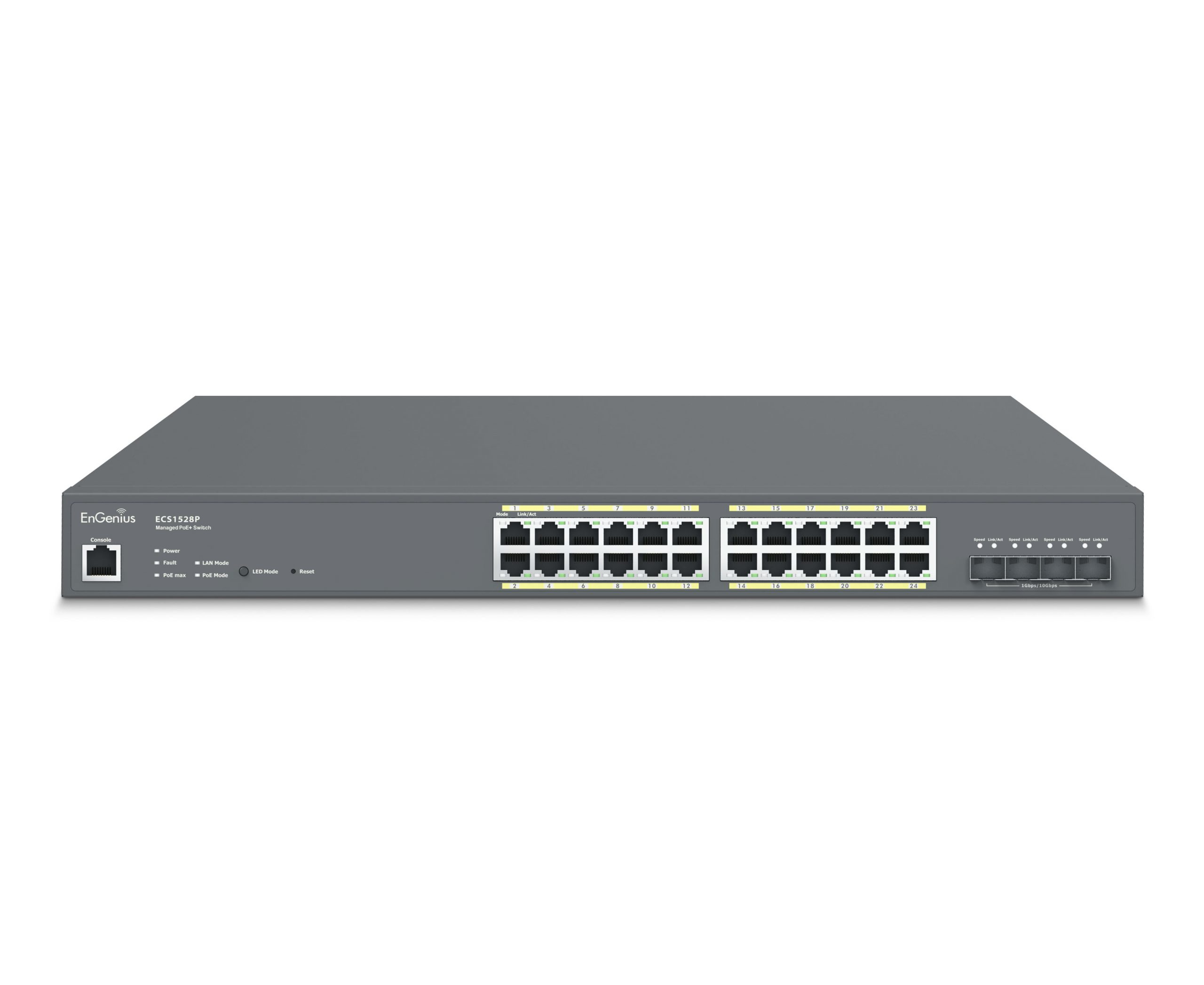 EnGenius ECS1528P 24-port GbE 4*10Gb SFP 240W PoE af/at - 24-Port