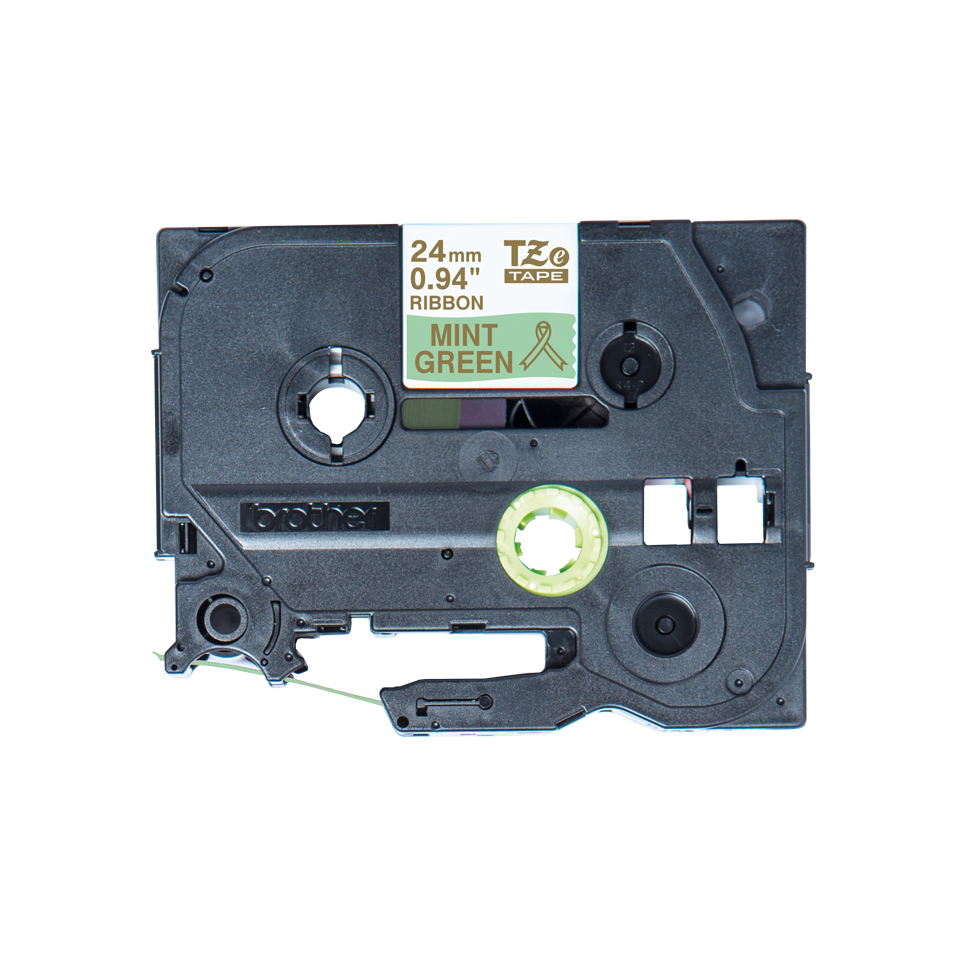 Brother TZe-RM54 - Seidig - Gold auf Mintgr�n - Rolle (2,4 cm x 4 m)