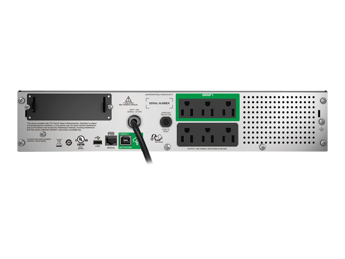 APC SMT750RM2UC gruppo di continuit� (UPS) A linea interattiva 0,75 kVA 500 W 6 presa(e) AC