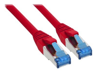 InLine Cavo patch Lan, S/FTP(PiMf), Cat.6a, 500MHz, CU, halogenf., rosso, 1m