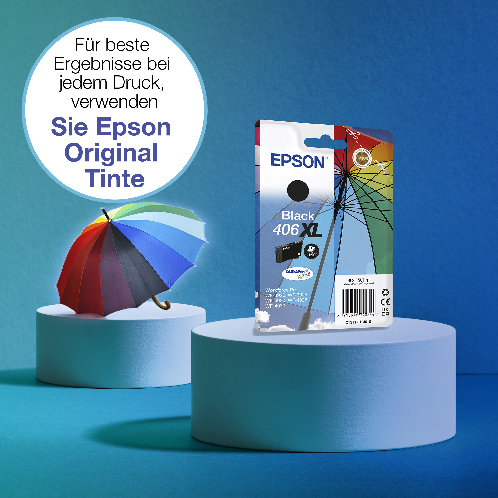 Epson Singlepack Black 406XL Umbrella DURABrite Ultra Ink