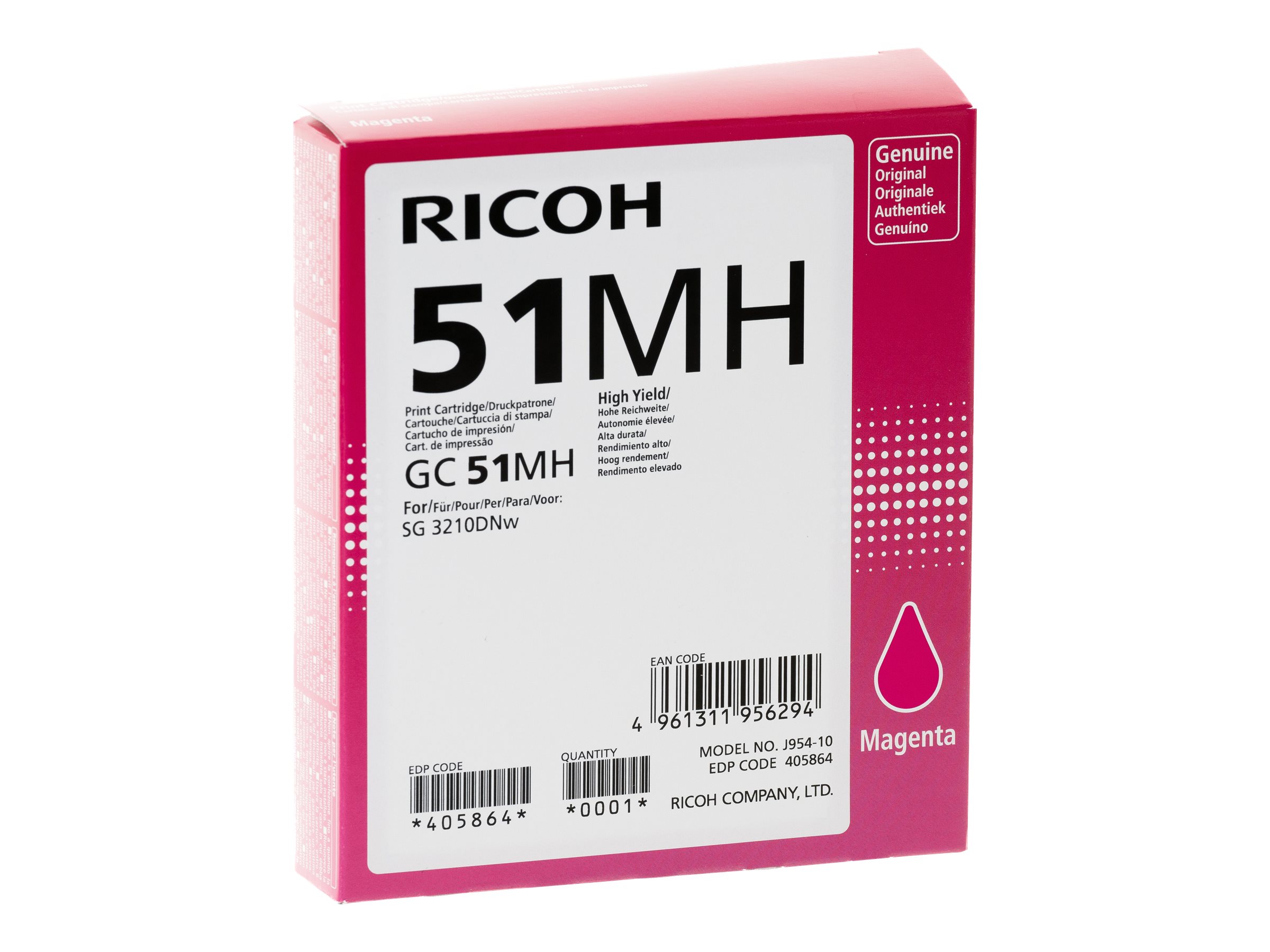 Ricoh 405864 cartouche dencre 1 pice(s) Original Rendement lev (XL) Magenta