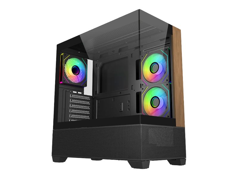 Cooler Master Elite 690 Wood - Mid tower - ATX - Seitenteil mit Fenster (gehrtetes Glas)