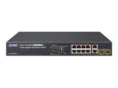 Planet FGSD-1008HPS - Switch - Smart - 8 x 10/100 (PoE+)