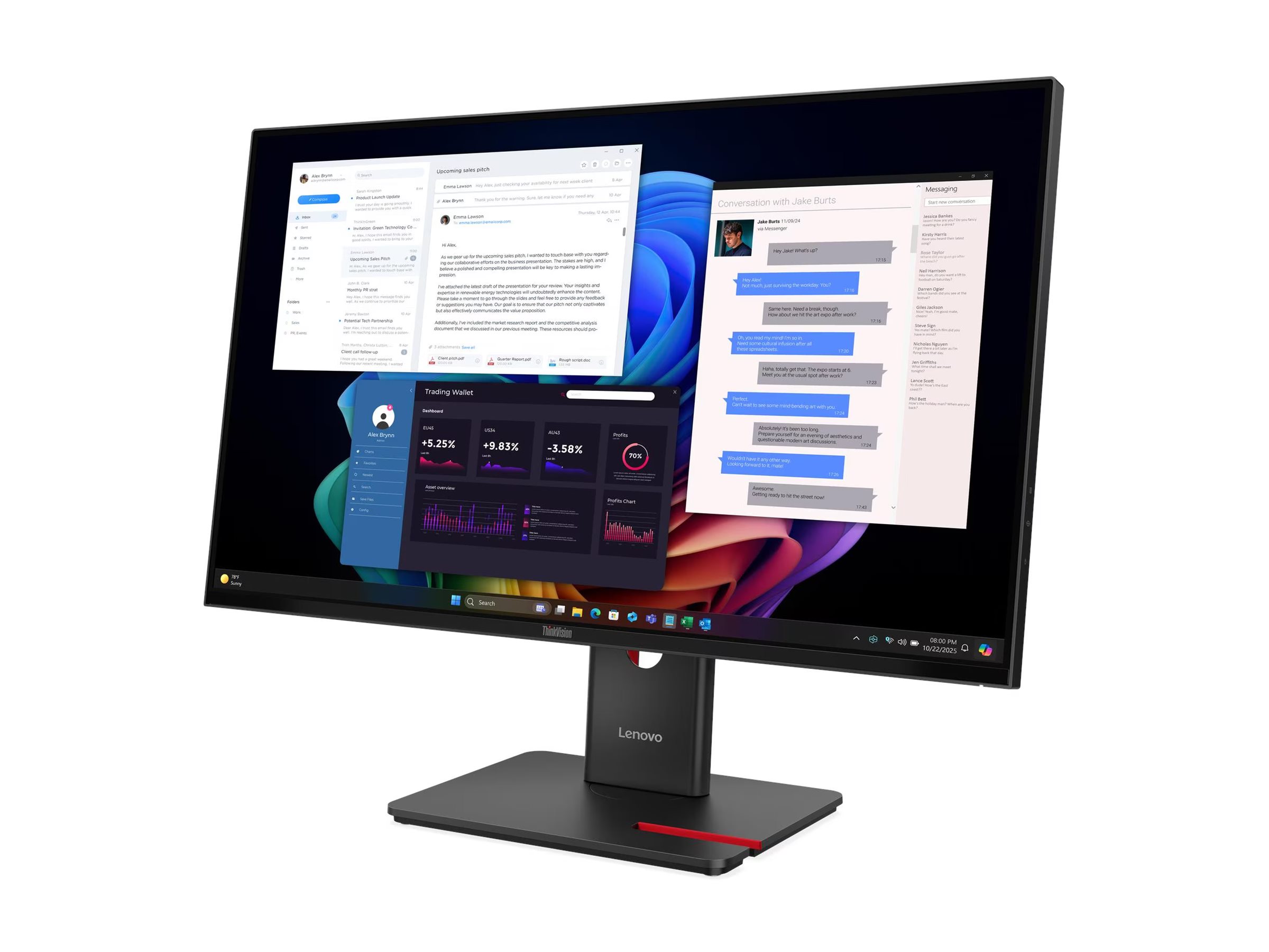 Lenovo ThinkVision T27UD-40 LED display 68,6 cm (27) 3840 x 2160 Pixel 4K Ultra HD LCD Nero