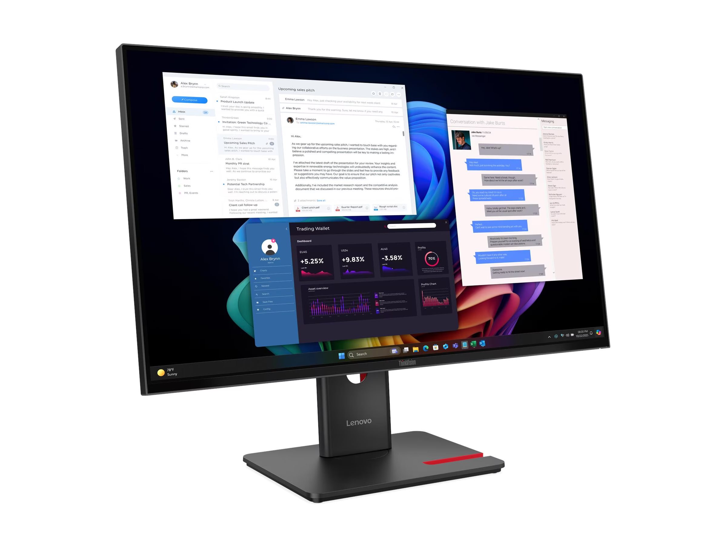 Lenovo ThinkVision T27UD-40 LED display 68,6 cm (27) 3840 x 2160 Pixel 4K Ultra HD LCD Nero