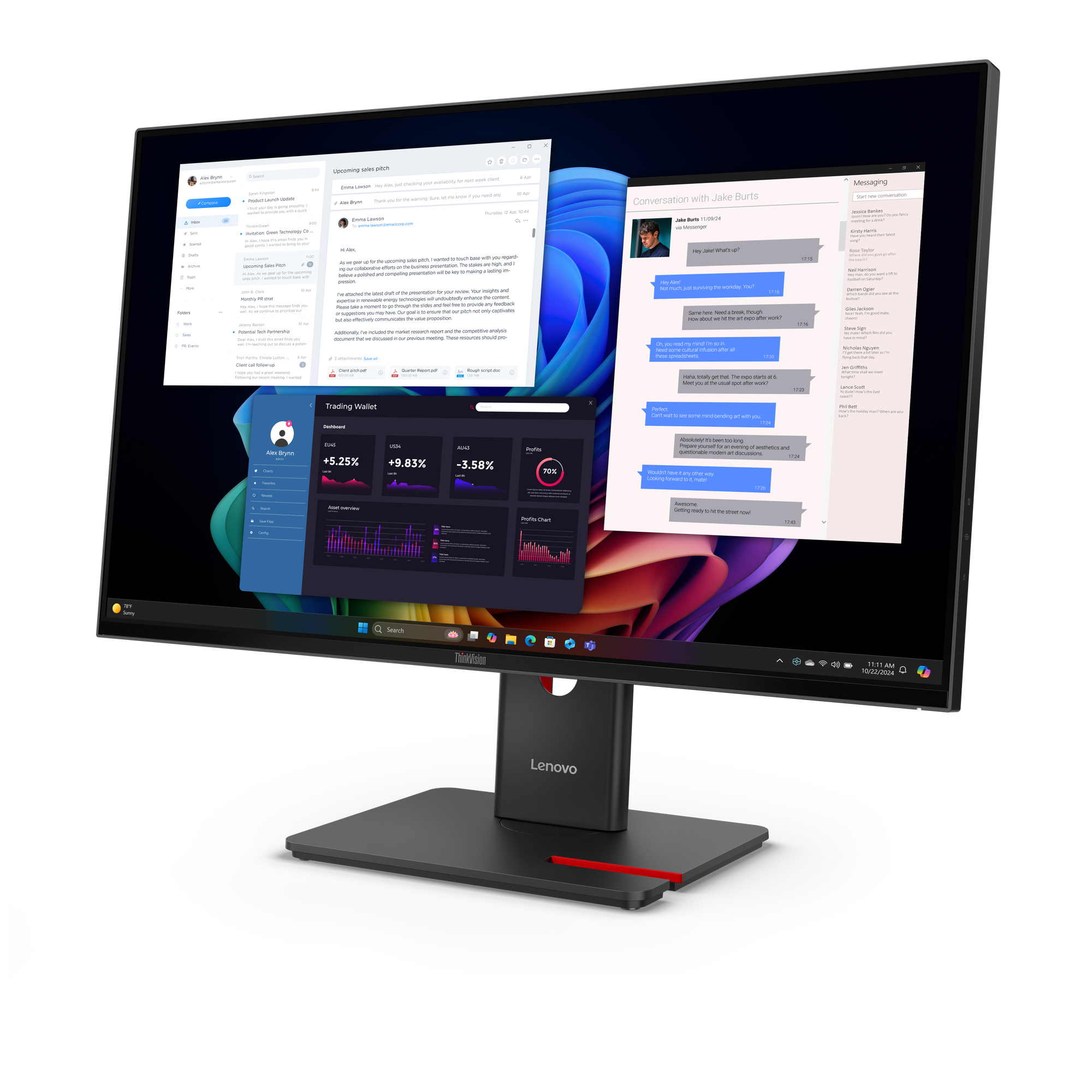 Lenovo ThinkVision T27UD-40 LED display 68,6 cm (27) 3840 x 2160 Pixel 4K Ultra HD LCD Nero