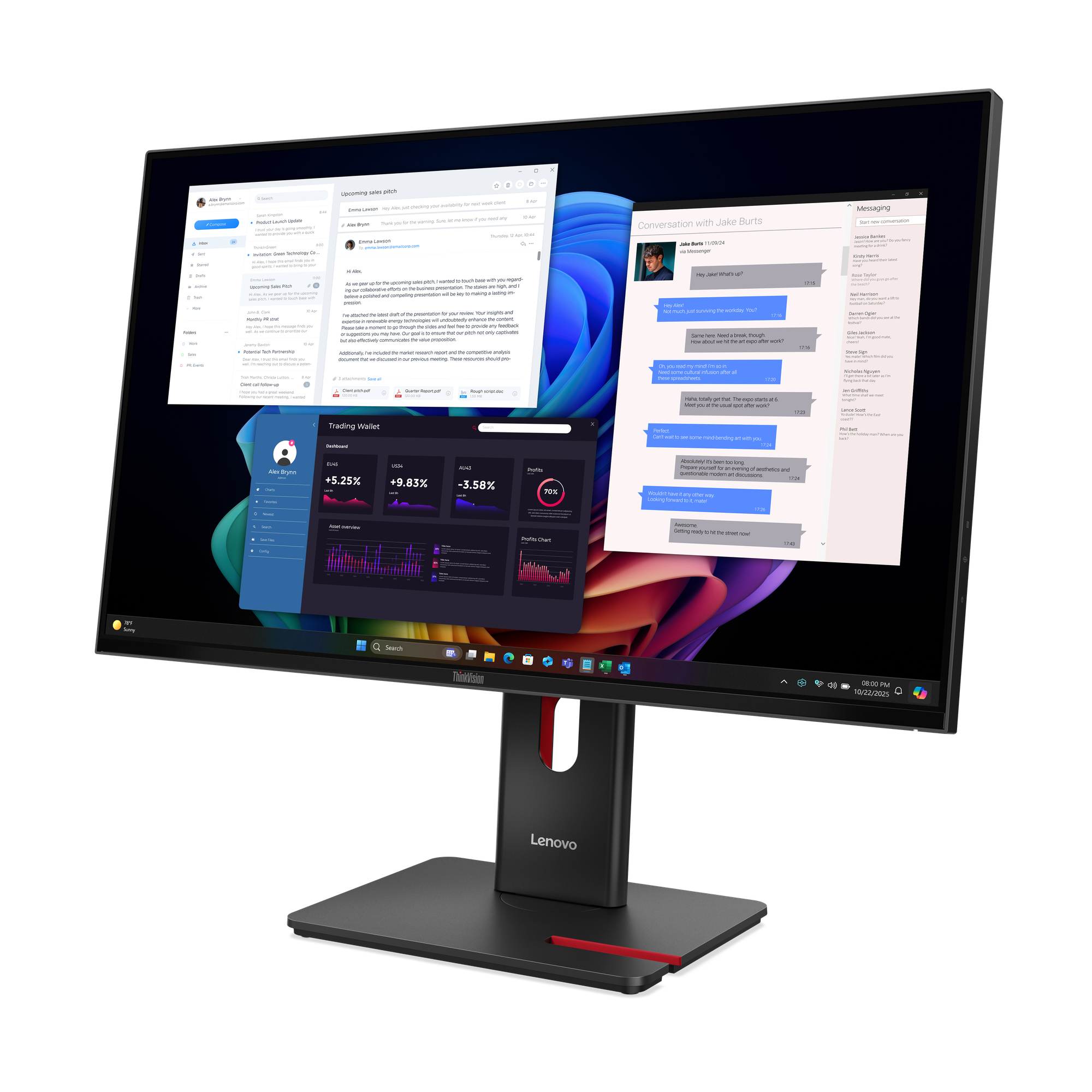 Lenovo ThinkVision T27UD-40 LED display 68,6 cm (27) 3840 x 2160 Pixel 4K Ultra HD LCD Nero