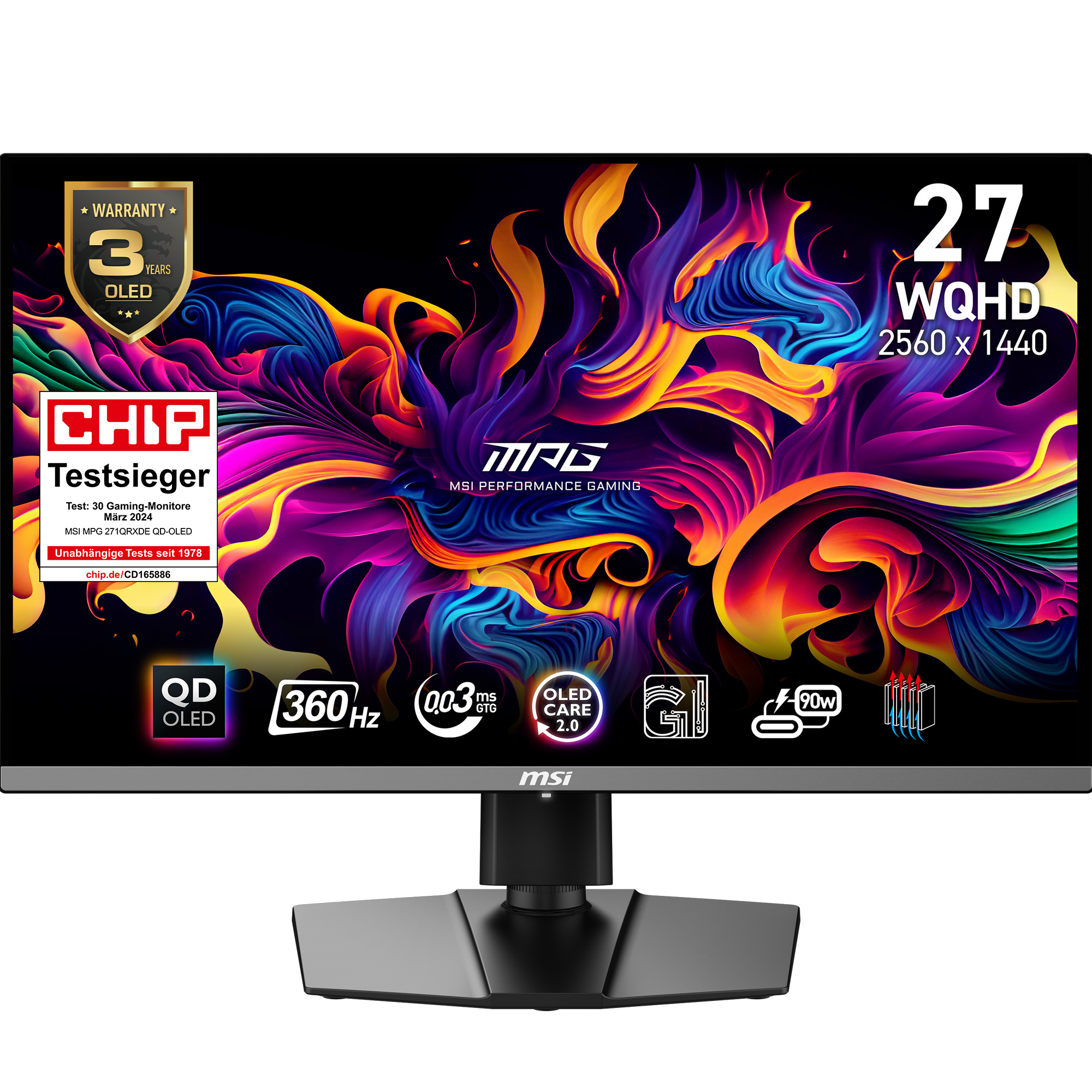 MSI MPG 271QRXDE QD-OLED - OLED-Monitor - Gaming - 67.3 cm (26.5)