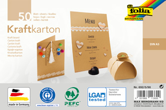 Folia Tonpapier Kraftkarton braun 230 g/qm 50 Blatt - 230 g/m� - A5