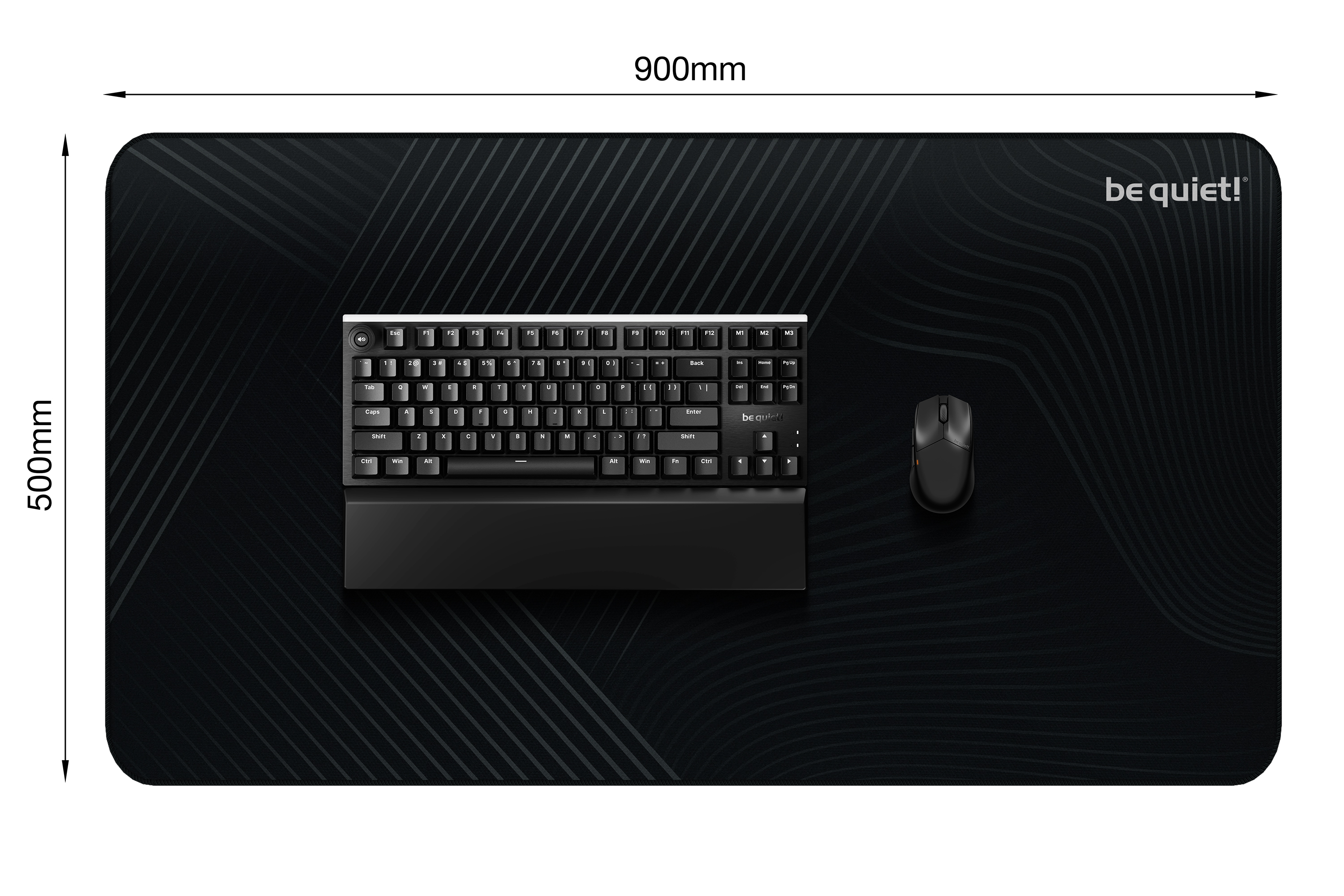 be quiet! Mousepad XL Tappetino per mouse per gioco da computer Nero