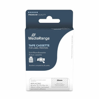 MEDIARANGE Schriftbandkassette schwarz auf transparent 8m x 24mm