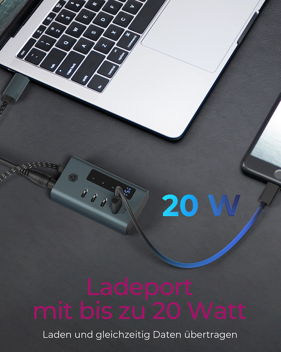 ICY BOX 4-Port Hub USB 3.2 Gen 2 Type-C retail - Hub - 4-Port