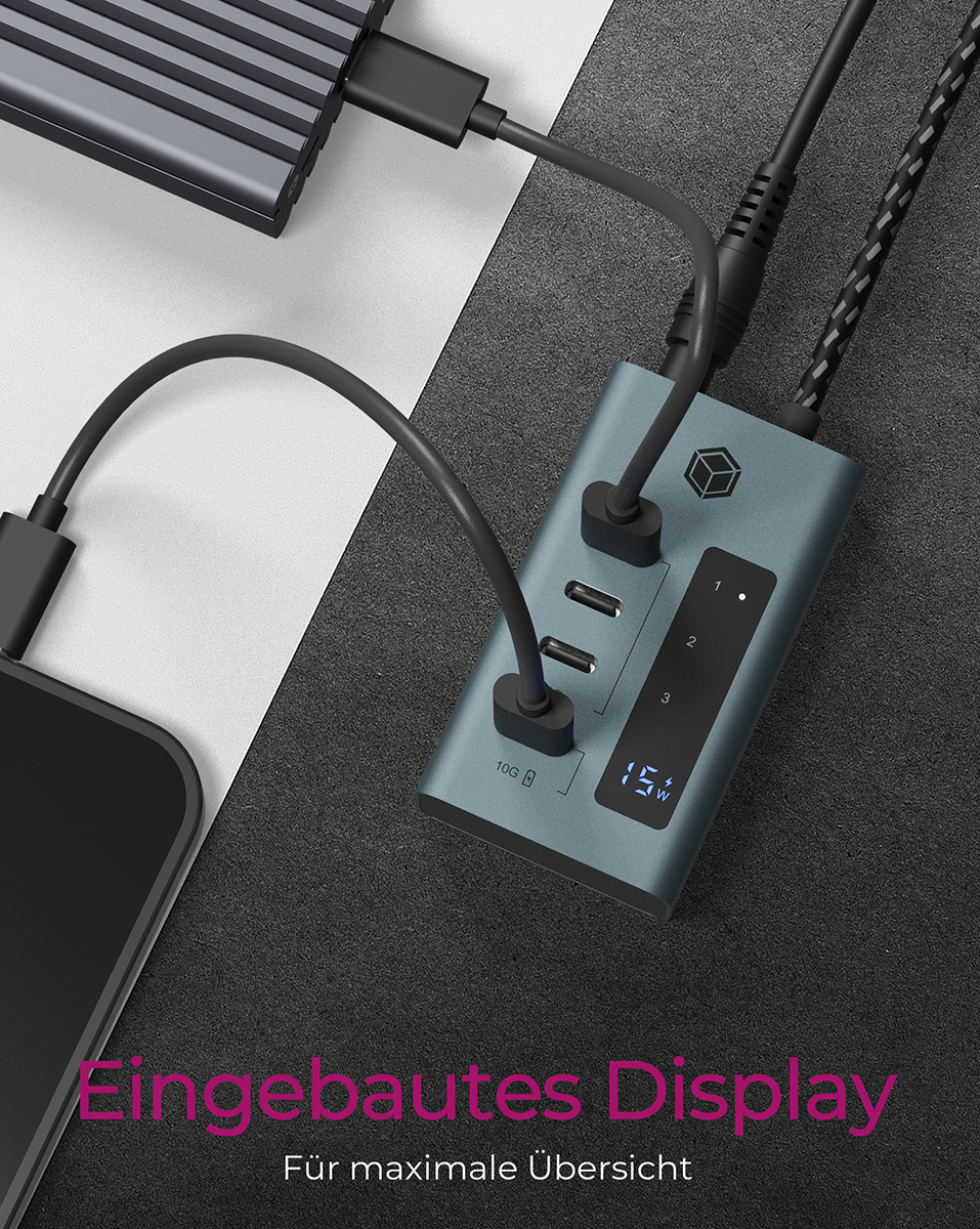 ICY BOX 4-Port Hub USB 3.2 Gen 2 Type-C retail - Hub - 4-Port