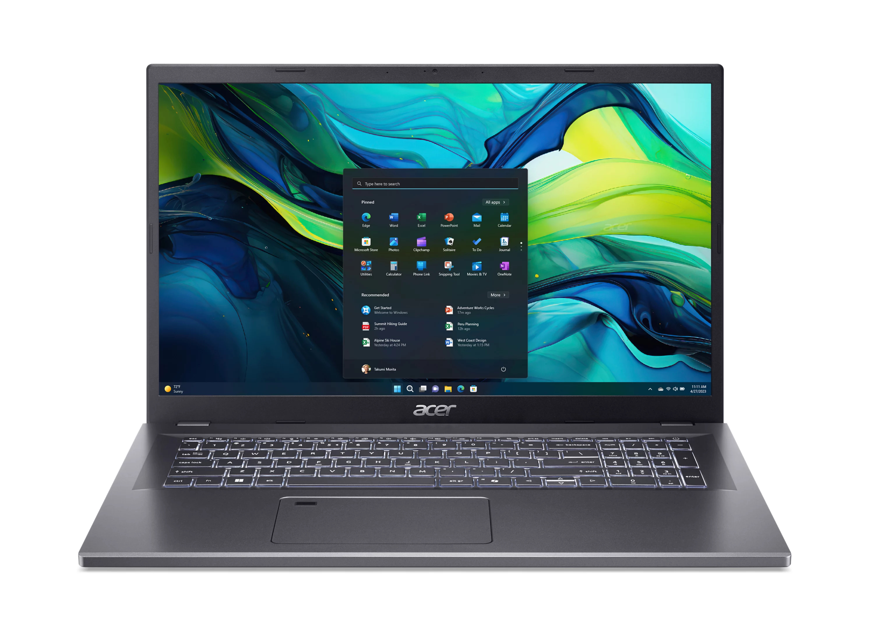 Acer Aspire 17 A17-51M - Intel Core 7 150U / 1.8 GHz - Win 11 Pro - Intel Graphics - 16 GB RAM - 1.024 TB SSD NVMe - 43.9 cm (17.3)