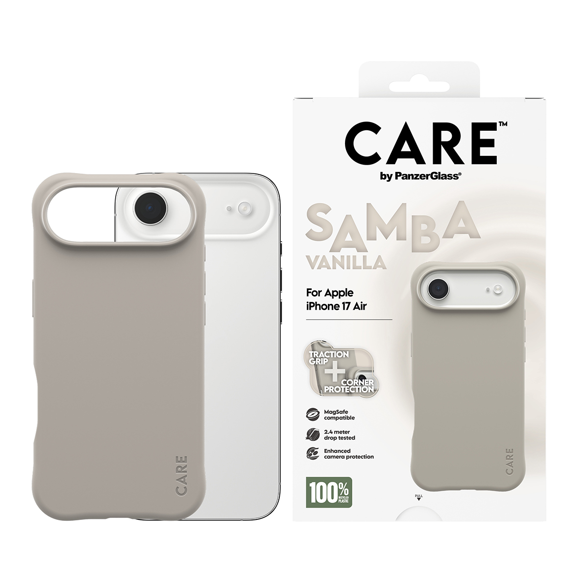 PanzerGlass CARE by � Fashionable Case Samba Vanilla w. MagSafe iPhone 17 Air funda para tel�fono m�vil Beige
