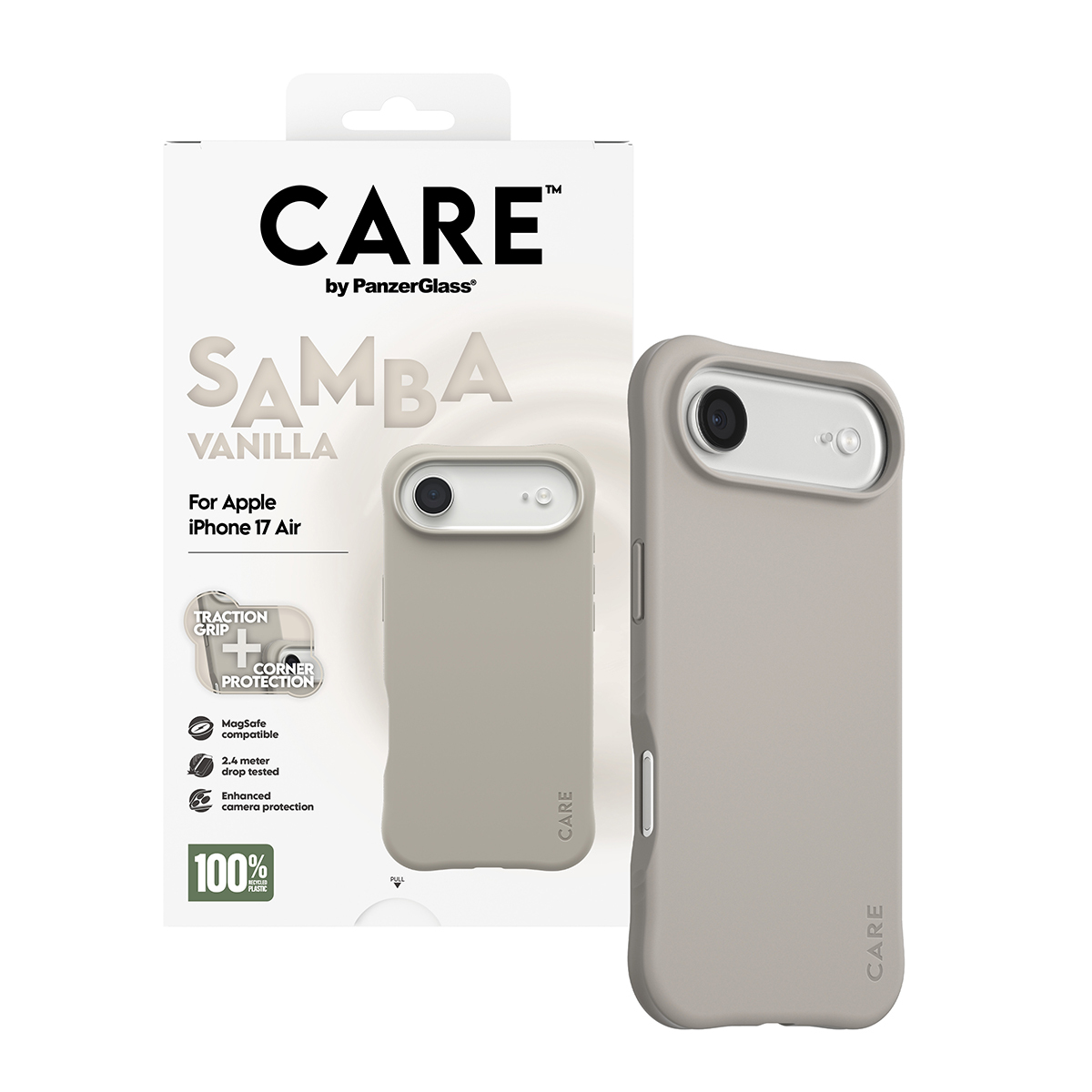 PanzerGlass CARE by � Fashionable Case Samba Vanilla w. MagSafe iPhone 17 Air funda para tel�fono m�vil Beige