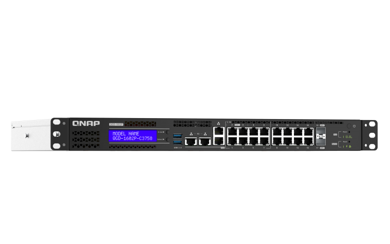 QNAP QGD-1602P Gr 2.5G Ethernet Connexion Ethernet, supportant lalimentation via ce port (PoE) Noir