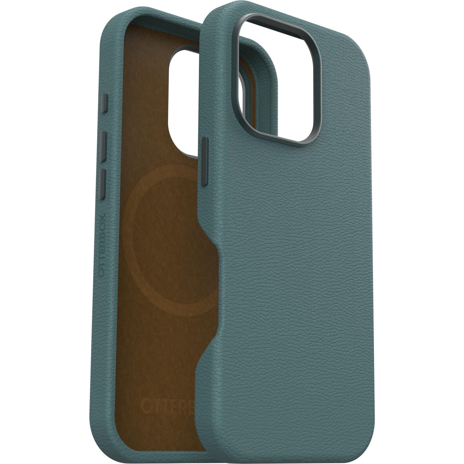 OtterBox Symmetry Series - Hintere Abdeckung f�r Mobiltelefon - kompatibel mit MagSafe - Kaktusleder, Polyurethan - Salbeigr�n (gr�n)