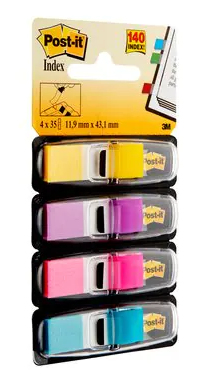 683-4, Post-It Assorted Sticky Note, 35 Notes per Pad, 43.1mm x 11.9mm