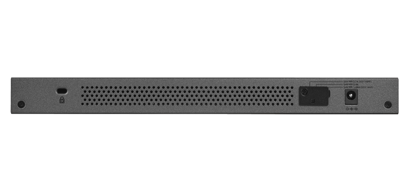 NETGEAR GS116PP Non-g�r� Gigabit Ethernet (10/100/1000) Connexion Ethernet, supportant lalimentation via ce port (PoE) Noir