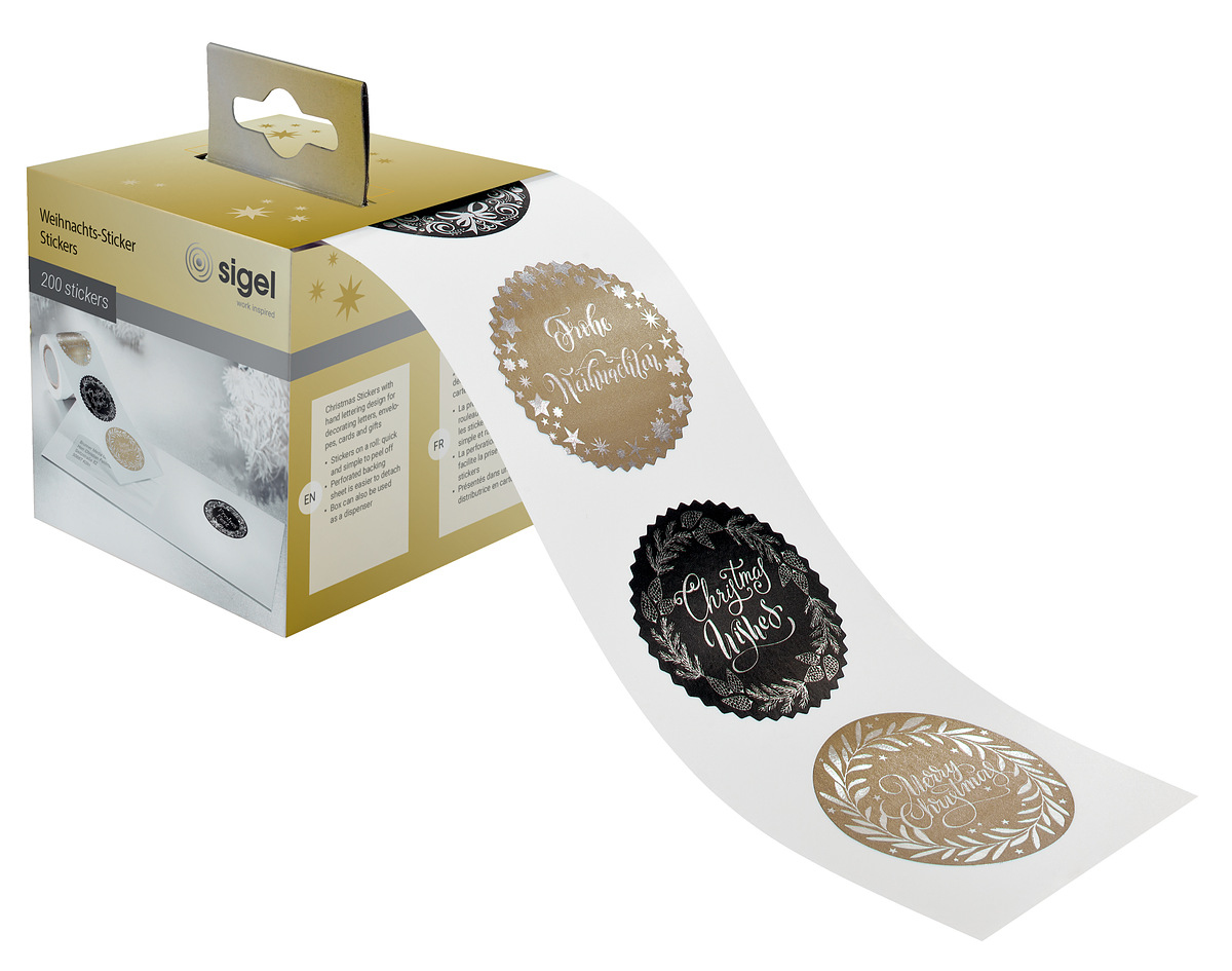 Sigel CS 120 sticker decorativi Nero, Oro, Argento 200 pz