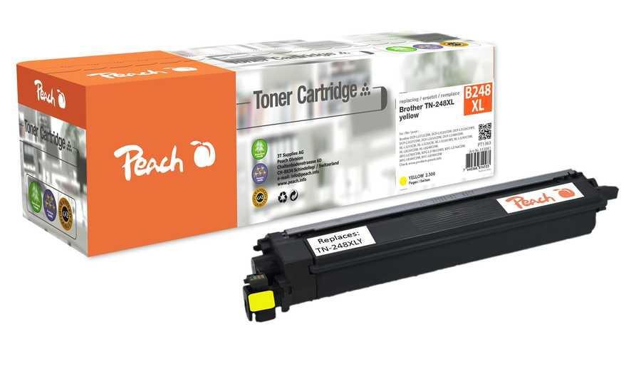 Peach PT1363 Cartouche de toner 1 pi�ce(s) Compatible Jaune