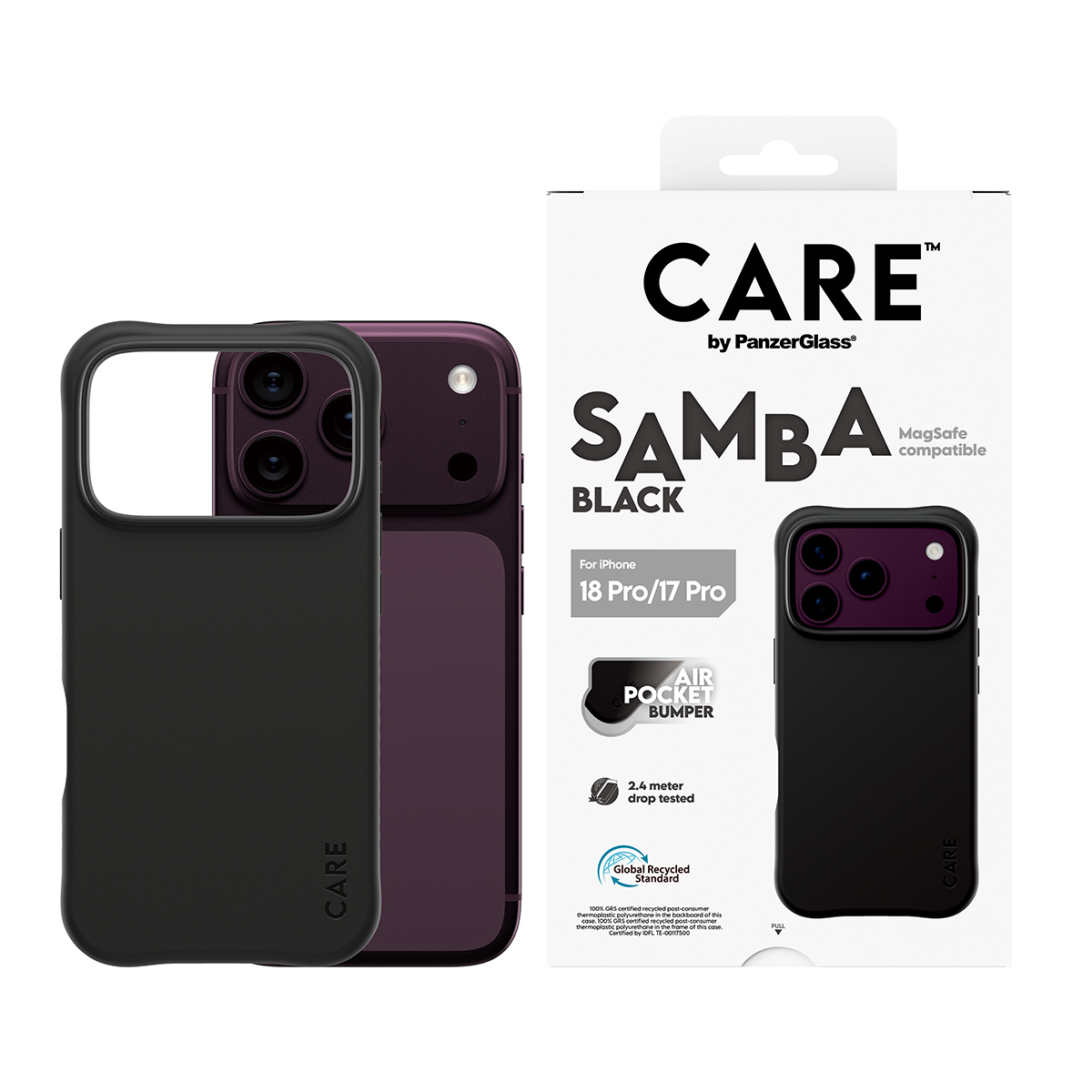 PanzerGlass CARE by � Samba Case Black w. MagSafe iPhone 2026 Pro | 17 Pro coque de protection pour t�l�phones portables Housse Transparent