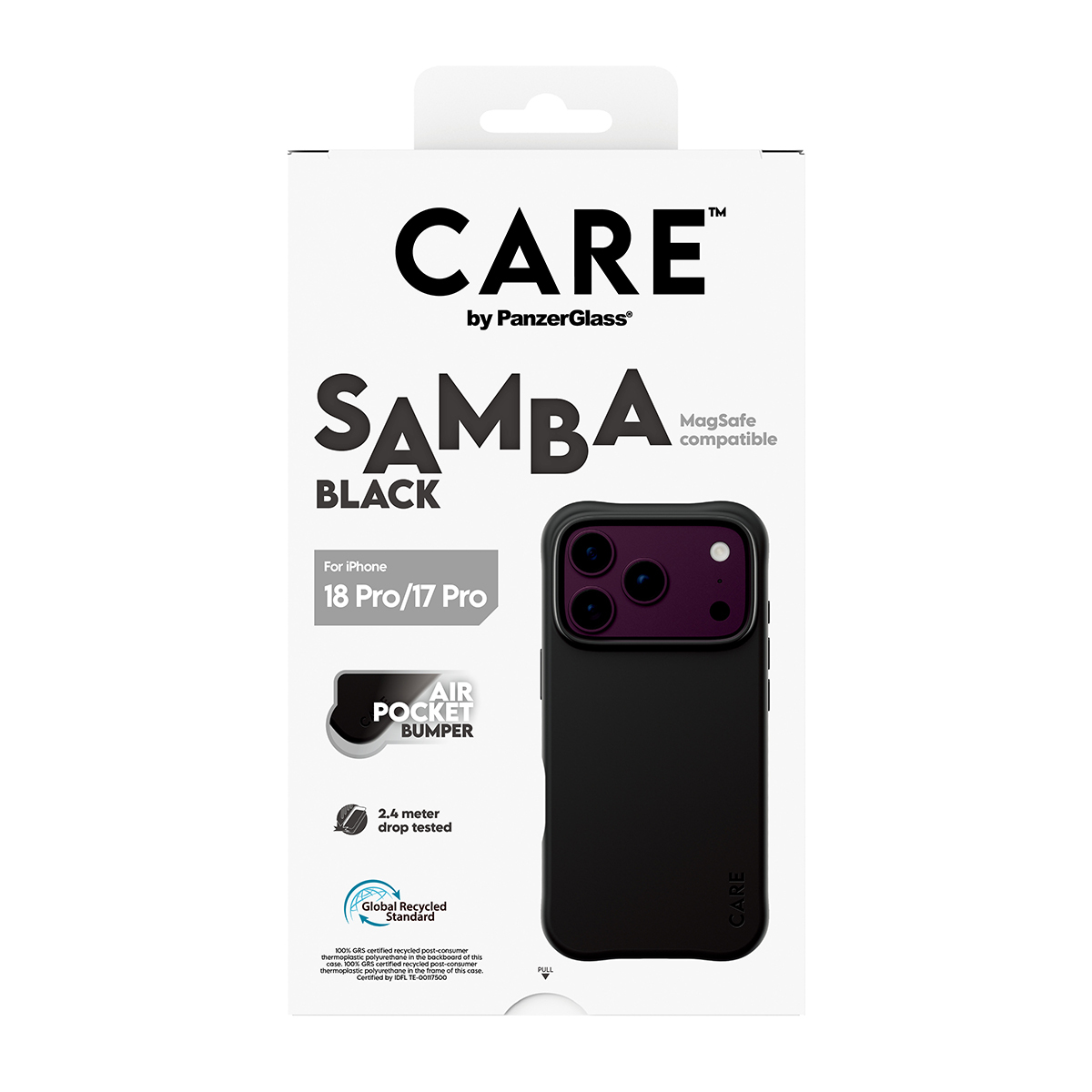 PanzerGlass CARE by � Samba Case Black w. MagSafe iPhone 2026 Pro | 17 Pro coque de protection pour t�l�phones portables Housse Transparent