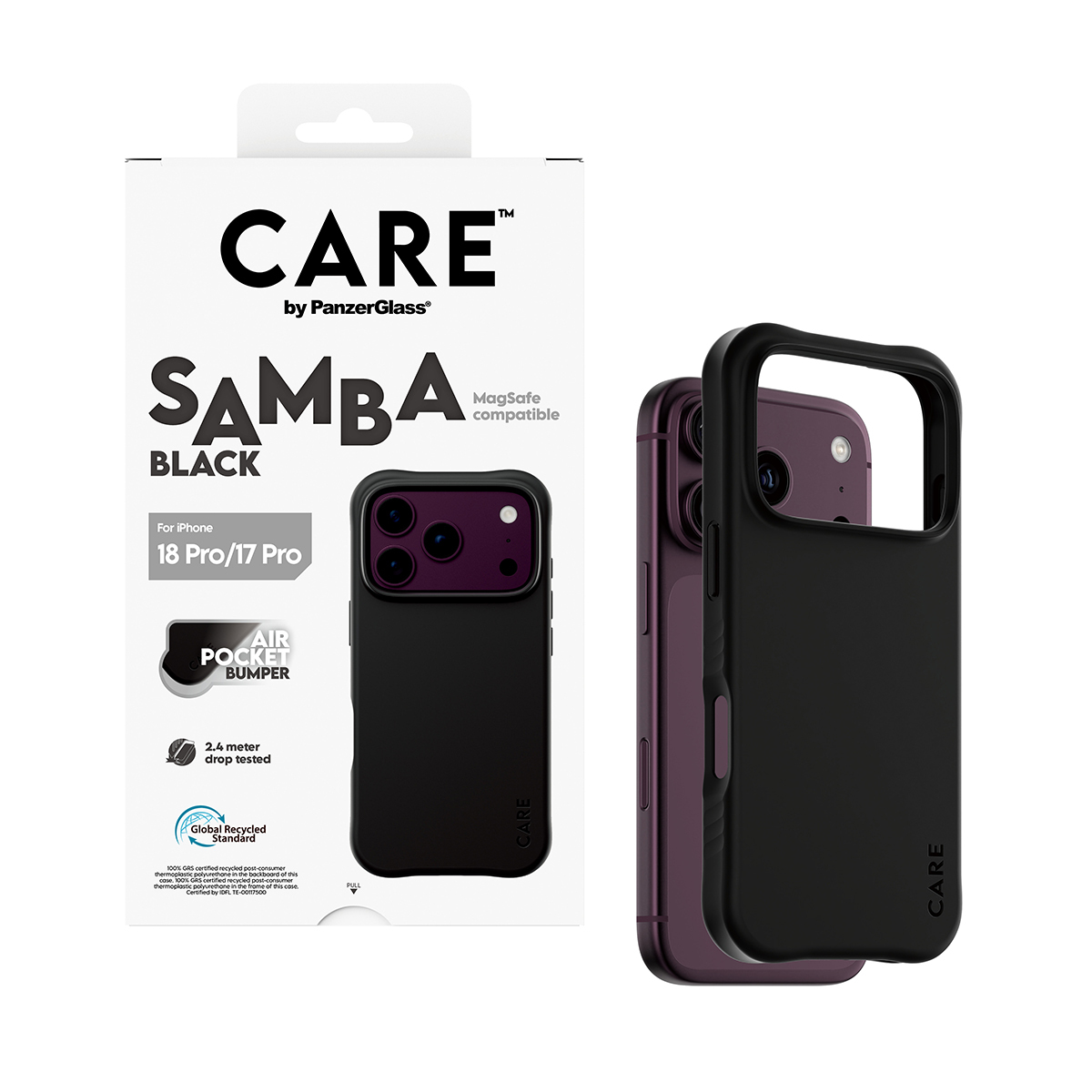 PanzerGlass CARE by � Samba Case Black w. MagSafe iPhone 2026 Pro | 17 Pro coque de protection pour t�l�phones portables Housse Transparent
