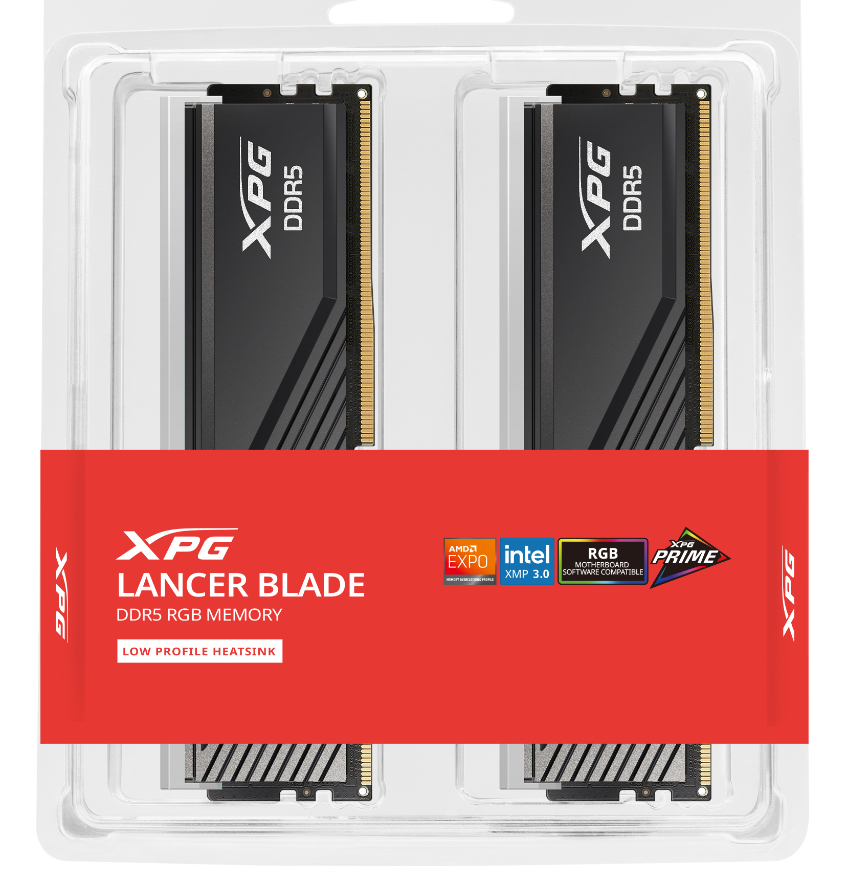 ADATA DIMM 16 GB DDR5-5600 (2x 8 GB) Dual-Kit (schwarz, AX5U5600C468G-DTLABRBK, XPG Lancer Blade RGB, INTEL XMP, AMD EXPO) - 16 GB - DDR5