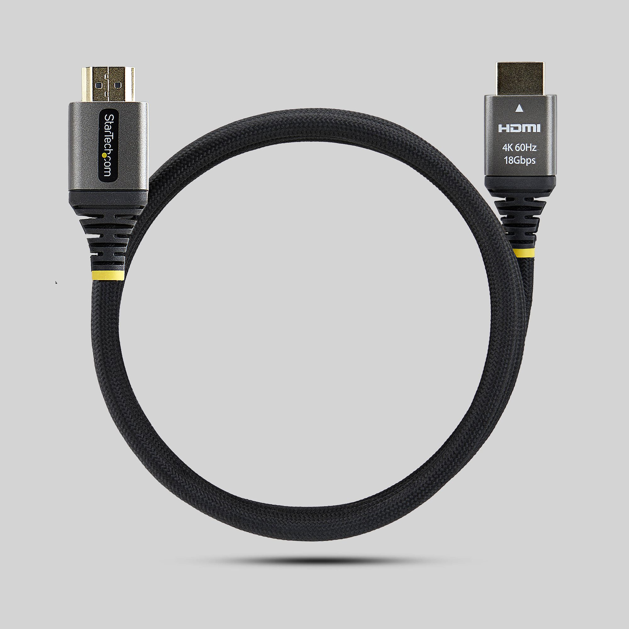 StarTech.com C�ble HDMI Haute Vitesse Certifi� Premium 1m (3ft), Ultra Flexible, 4K 60Hz/1440p 144Hz avec HDR10/ARC, 18Gbps, Cordon HDMI Tress� Haute Flexibilit�
