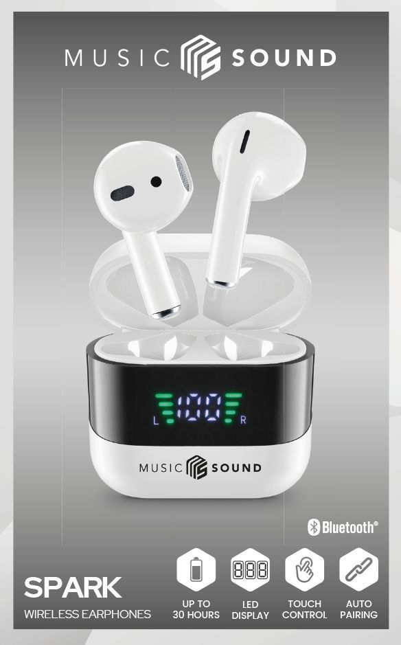 Cellularline Music & Sound Bluetooth Earphones Spark White - Headset - Headset