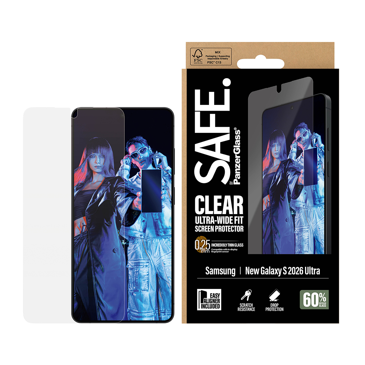 PanzerGlass SAFE BY SCREEN PROTECTOR Samsung Galaxy S 2026 Ultra Ultra-Wide Fit W