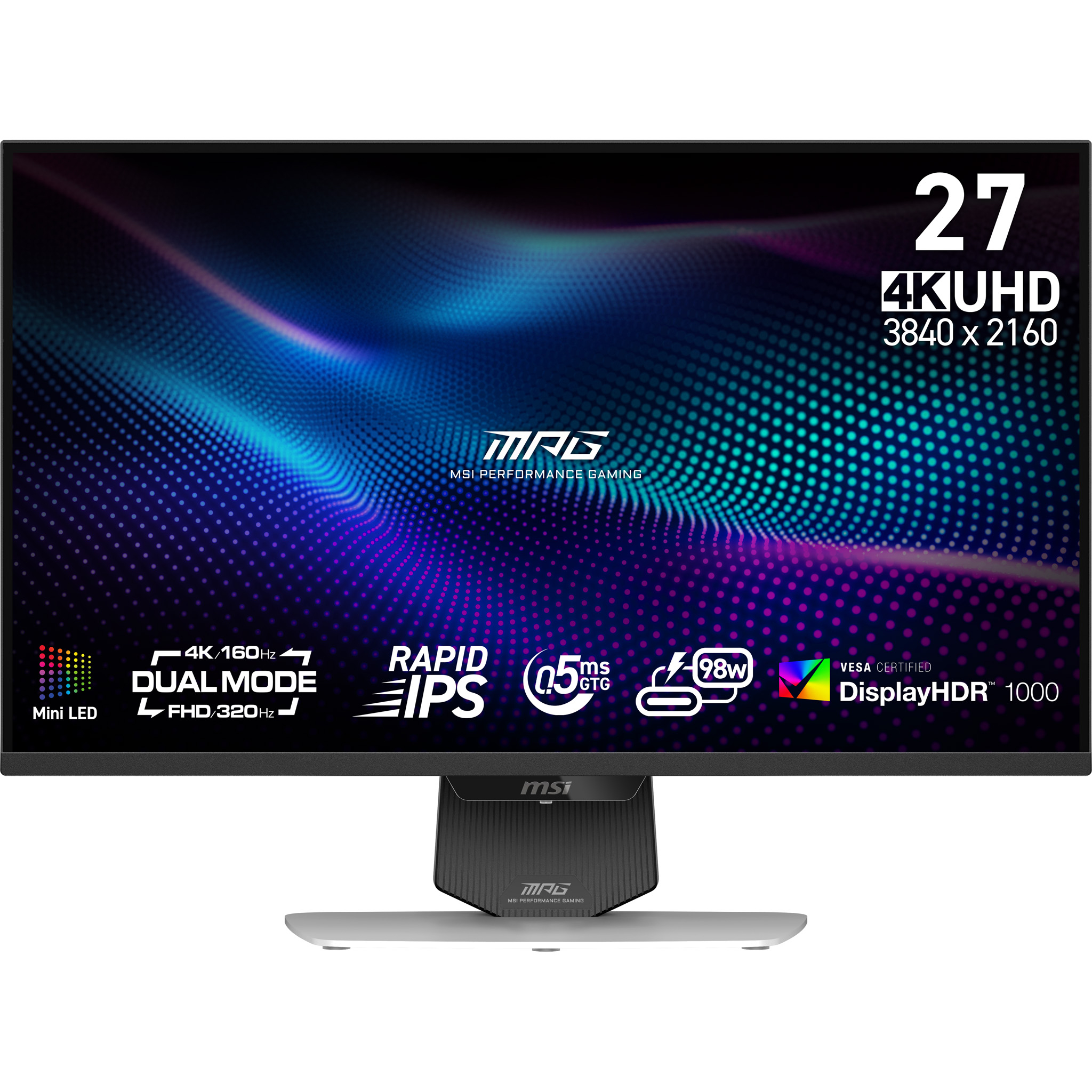 MSI MPG 274URDFWDE E16M Monitor PC 68,6 cm (27) 3840 x 2160 Pixel 4K Ultra HD LED Nero, Bianco