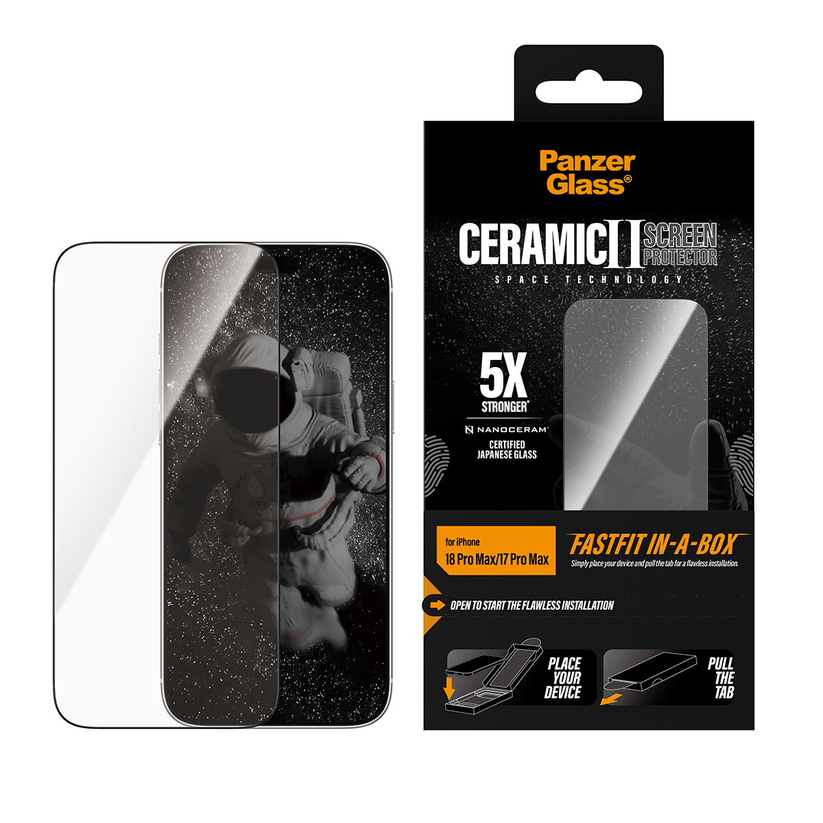PanzerGlass � Ceramic Screen Protector iPhone 2026 Pro Max | 17 Pro Max w. FASTFIT IN-A-BOX Pellicola proteggischermo trasparente 1 pz