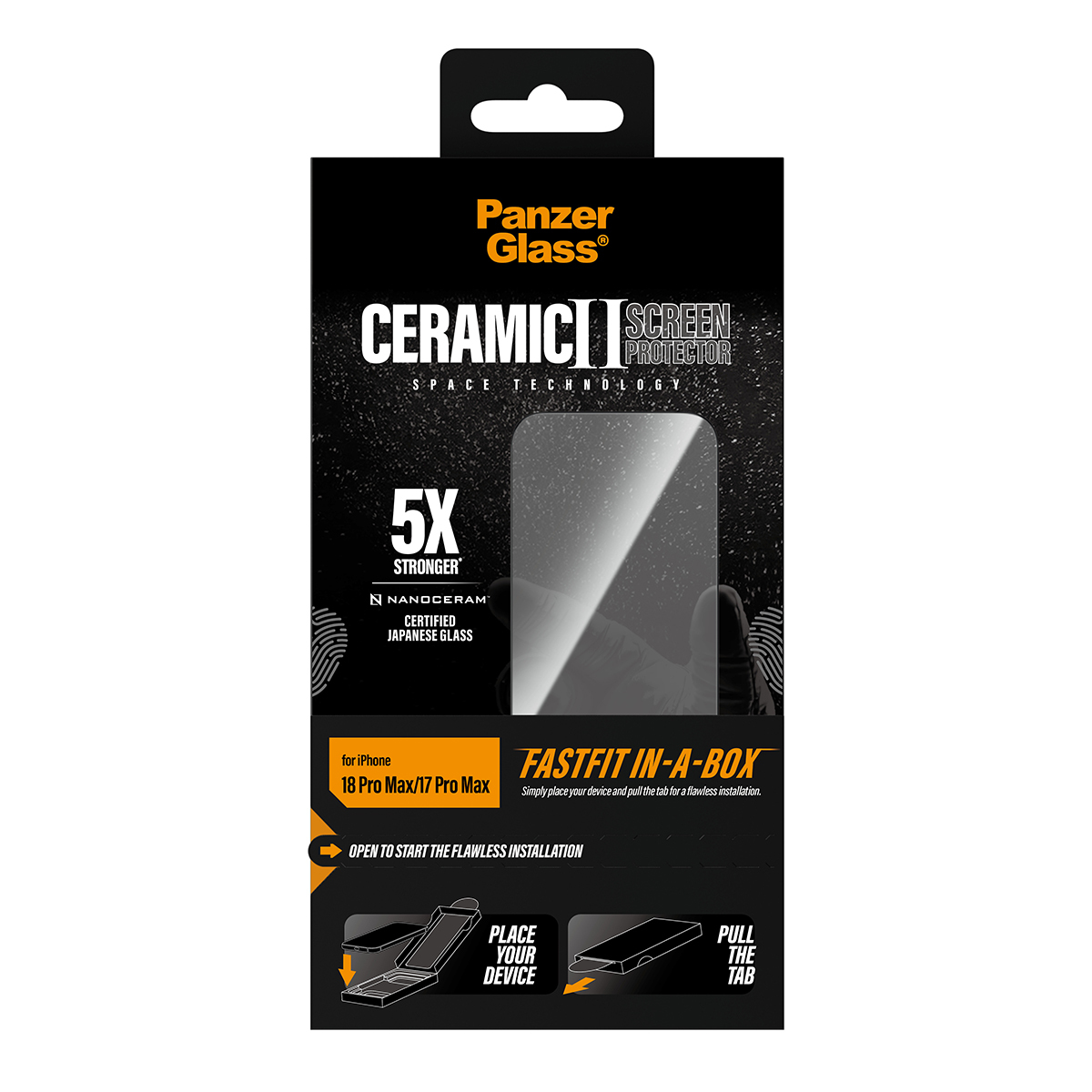 PanzerGlass � Ceramic Screen Protector iPhone 2026 Pro Max | 17 Pro Max w. FASTFIT IN-A-BOX Pellicola proteggischermo trasparente 1 pz