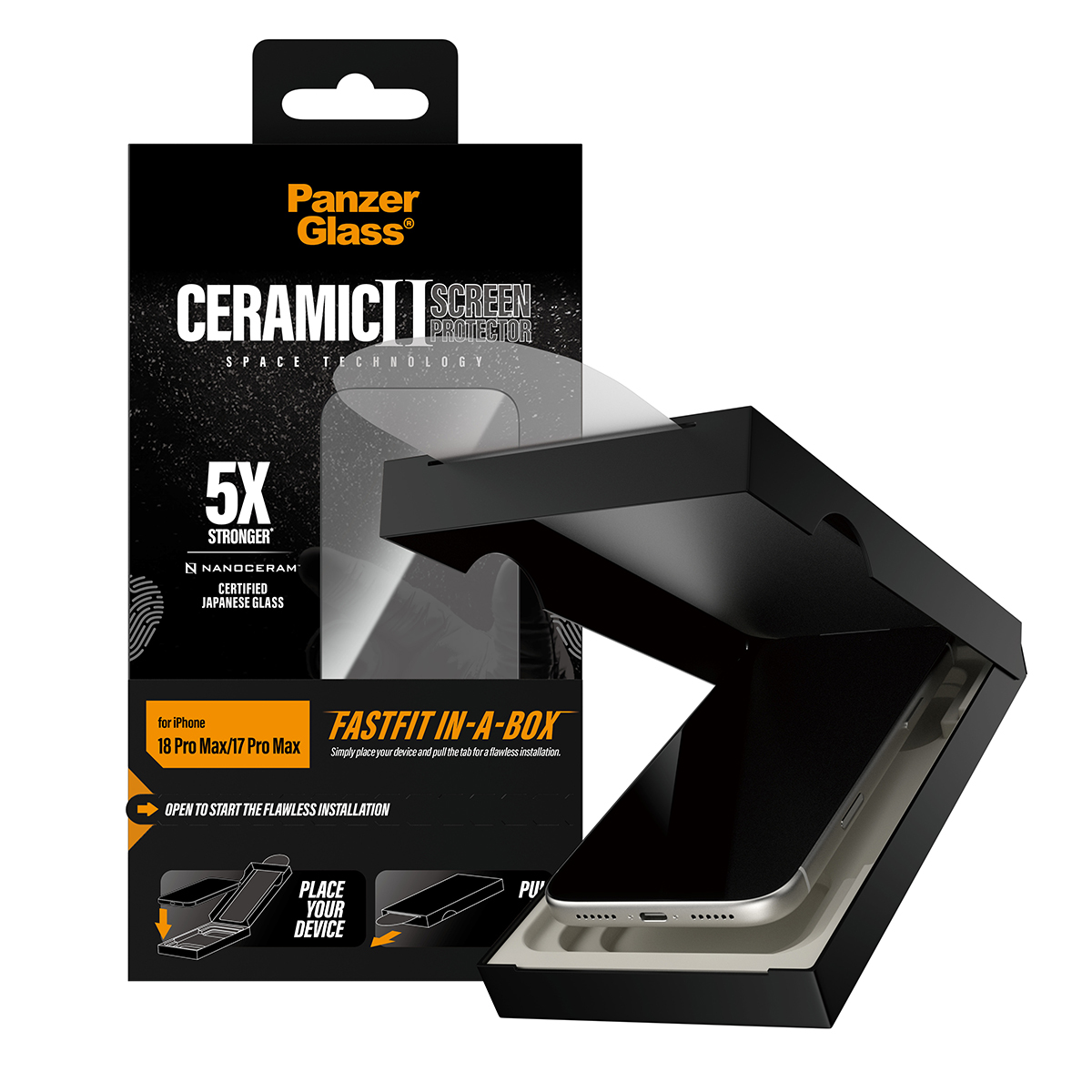 PanzerGlass � Ceramic Screen Protector iPhone 2026 Pro Max | 17 Pro Max w. FASTFIT IN-A-BOX Pellicola proteggischermo trasparente 1 pz