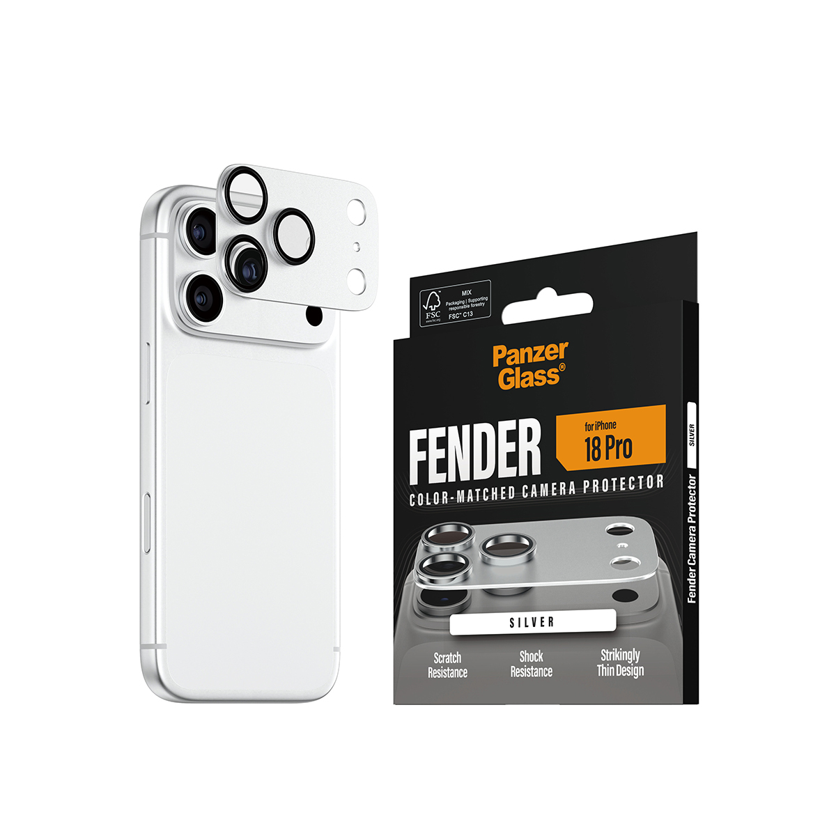 PanzerGlass Fender Protezione Fotocamere Silver iPhone 18 Pro