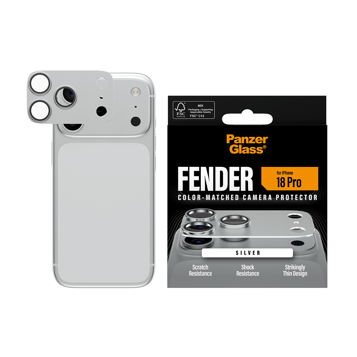 PanzerGlass Fender Protezione Fotocamere Silver iPhone 18 Pro