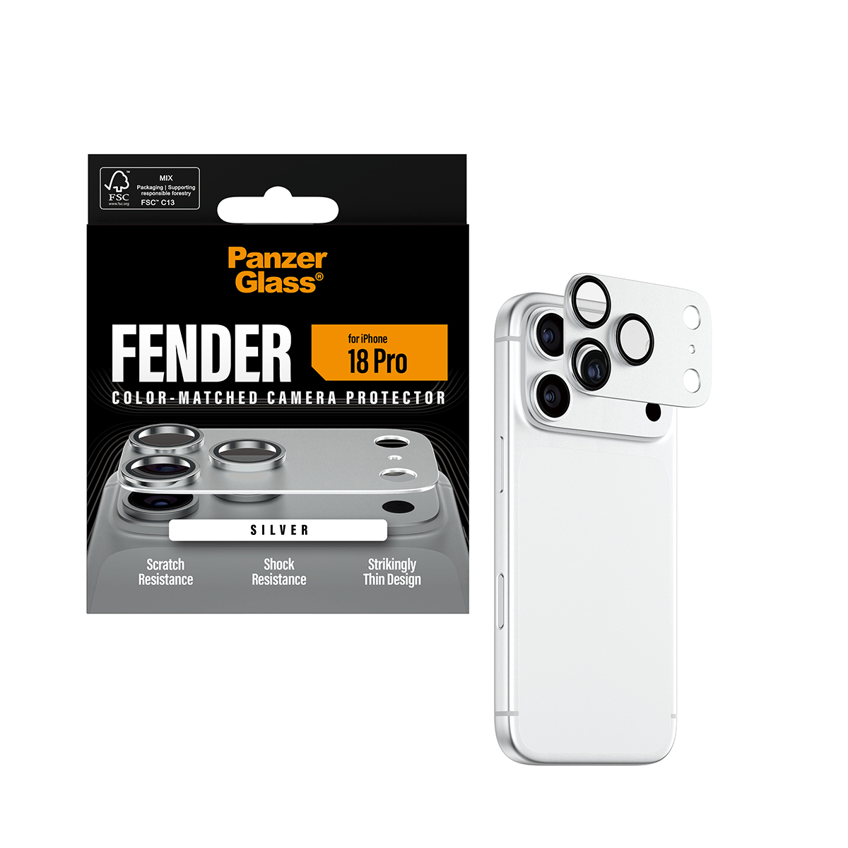 PanzerGlass Fender Protezione Fotocamere Silver iPhone 18 Pro