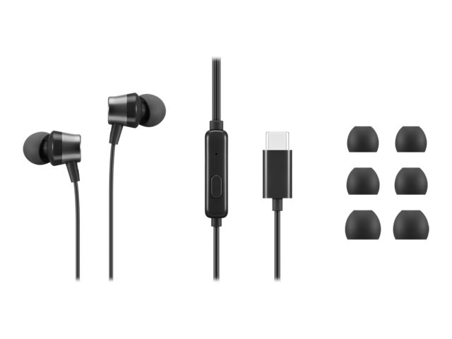 Lenovo 4XD1J77351 cuffia e auricolare Cablato In-ear Ufficio USB tipo-C Nero