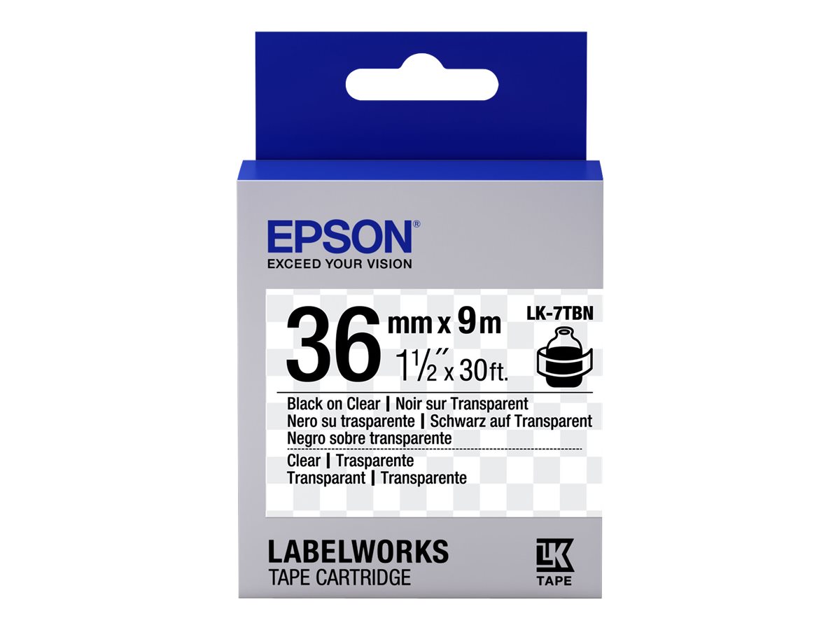 Epson LK-7TBN - Transparent - Noir sur Transparent - 36mmx9m