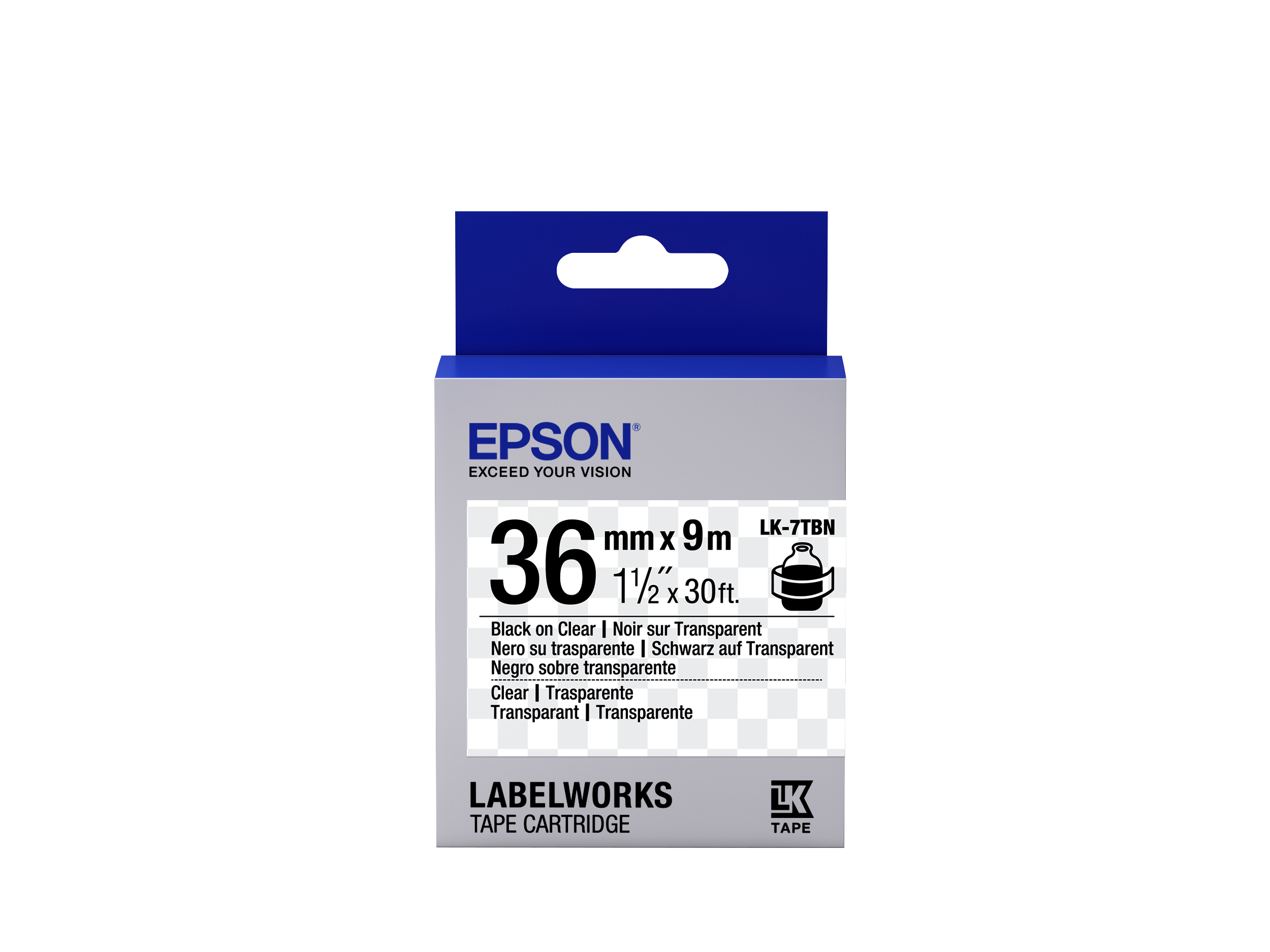 Epson Label Cartridge Transparent LK-7TBN Black/Transparent 36mm (9m)