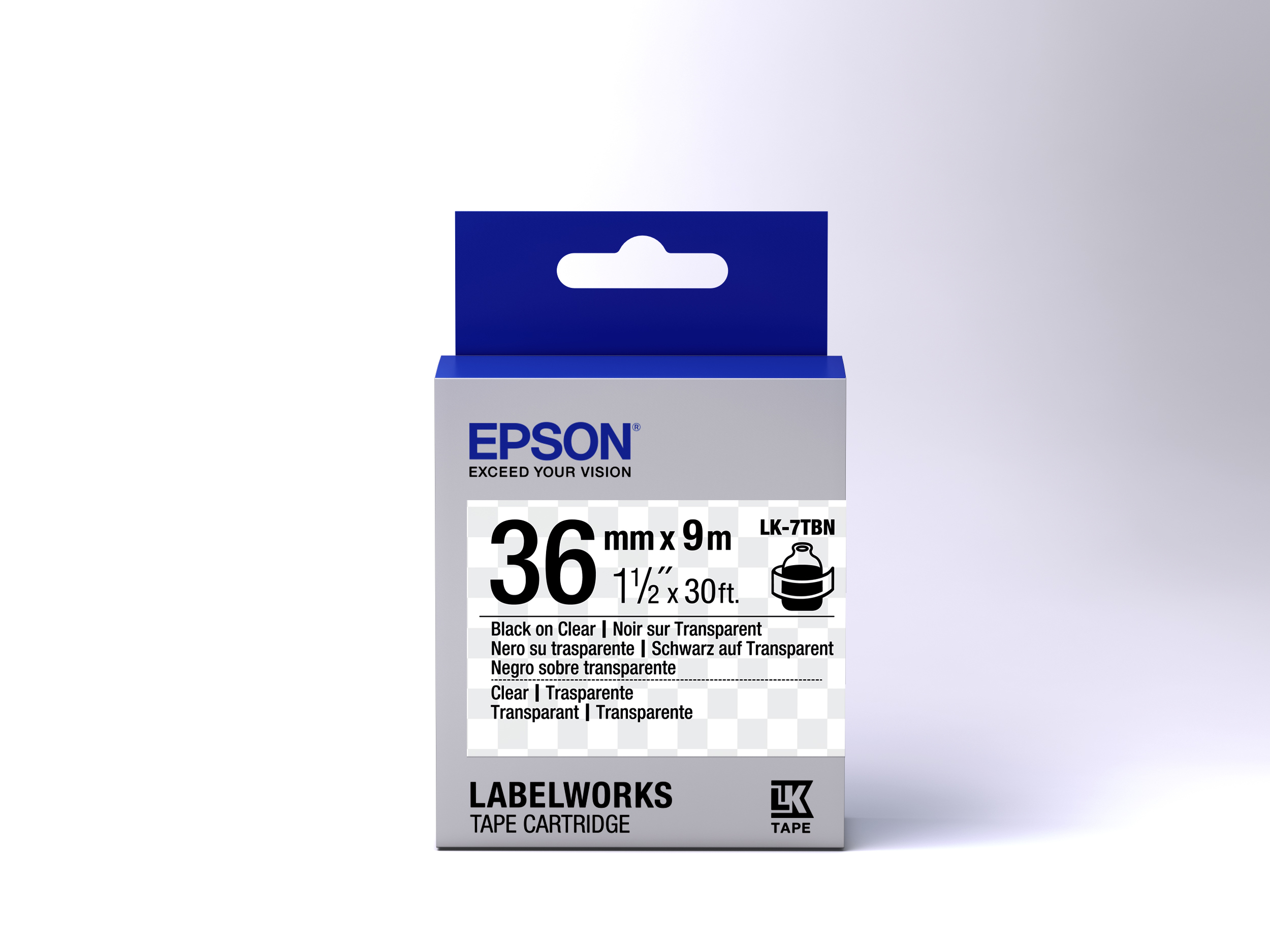 Epson Label Cartridge Transparent LK-7TBN Black/Transparent 36mm (9m)