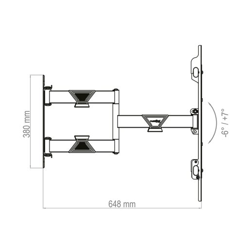 Hagor BrackIT XXL HD II 2.49 m (98) Wall Black