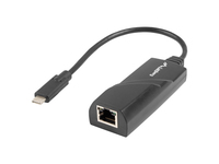 Lanberg NC-1000-02 - USB Typ-C - RJ-45 - Schwarz - 1 Stck(e) - 0,15 m