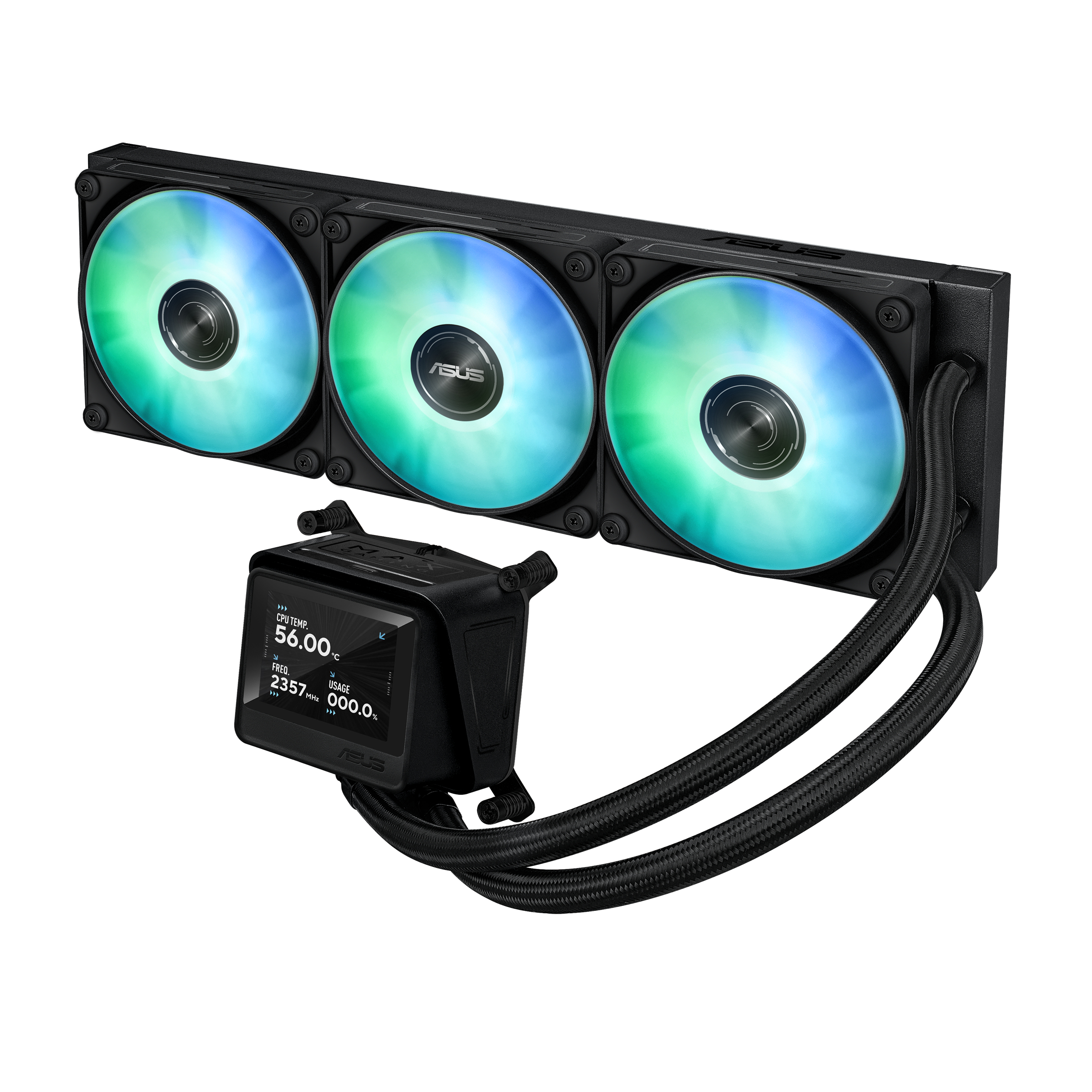 ASUS MAX Gaming LC 360 ARGB LCD - Prozessor-Fl�ssigkeitsk�hlsystem - K�hlergr��e: 360 mm - (f�r: AM4, AM5, LGA1851, LGA1700)