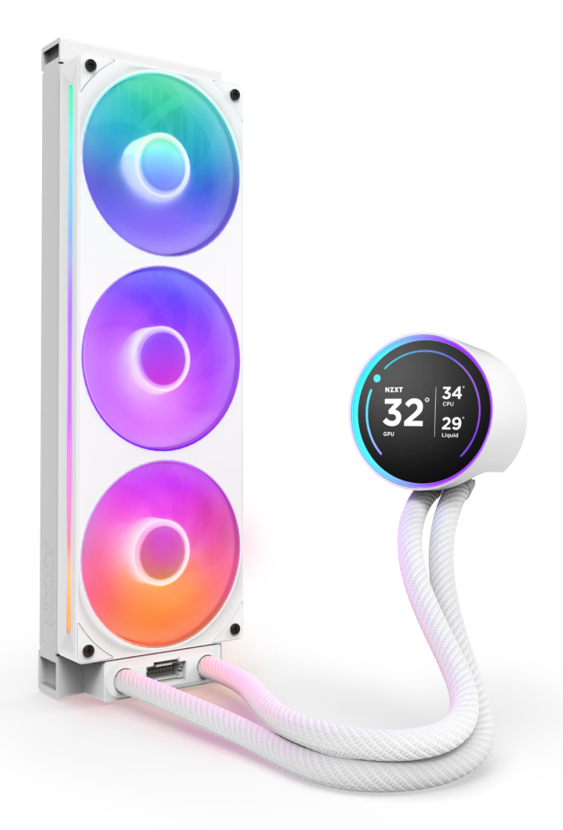NZXT Kraken Elite 360 RGB Processeur Refroidisseur de liquide tout-en-un 12 cm Blanc 1 pi�ce(s)
