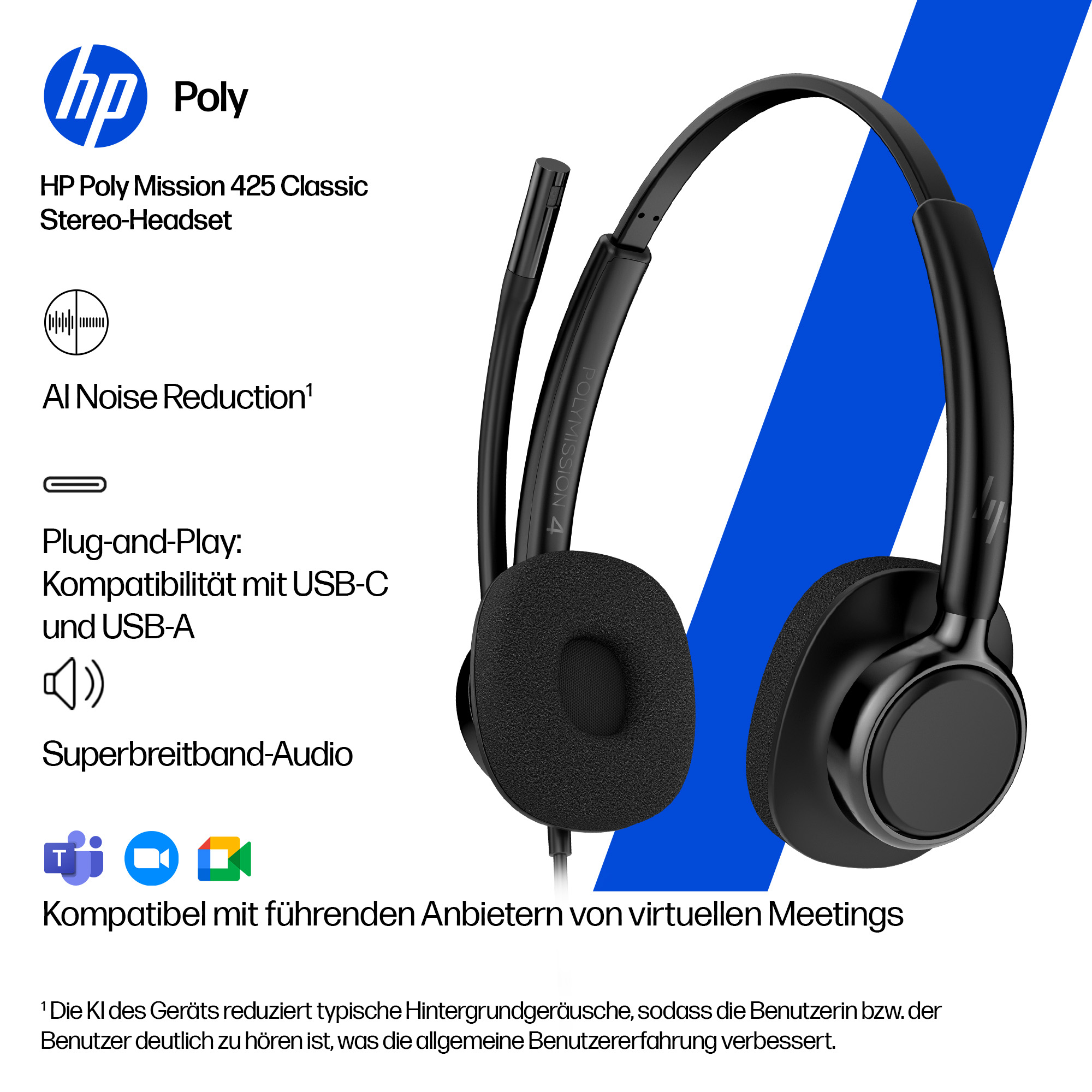 Poly HP Poly Mission 425 - Mission 400 Series - Headset
